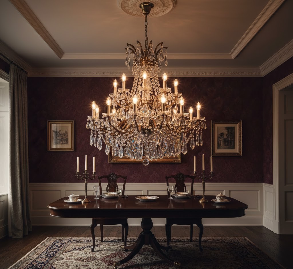 Victorian crystal chandelier