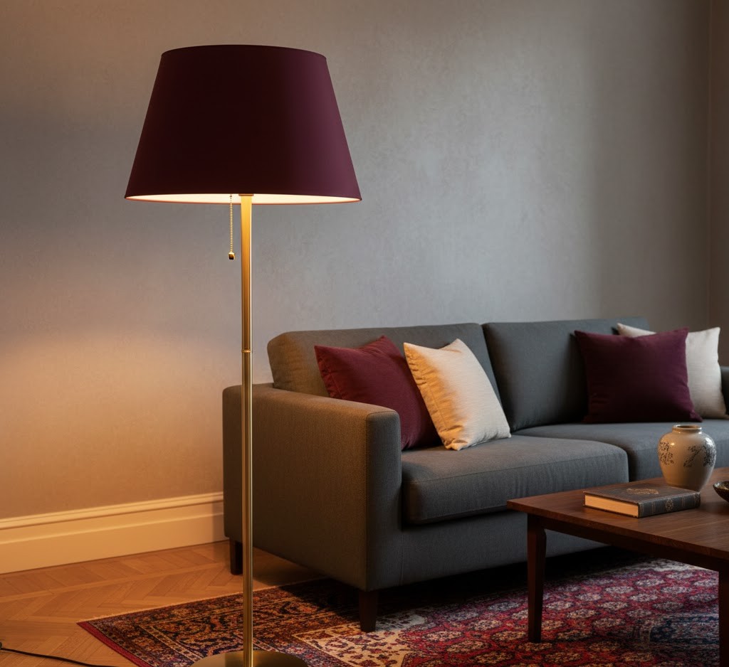 Brass floor lamp restored