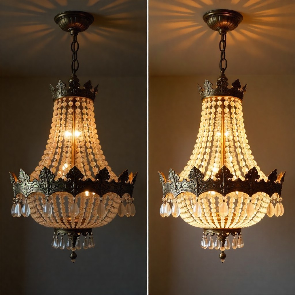 Chandelier before and after